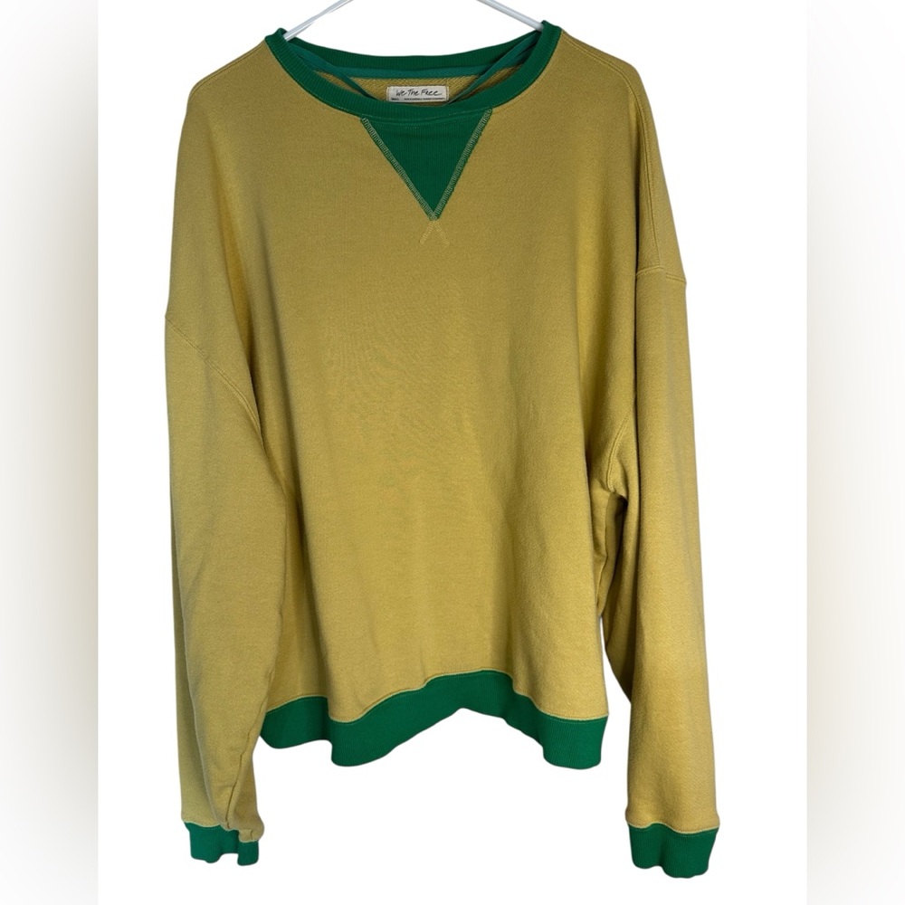 We The Free Men's Crewneck Sweater in Yellow and Green